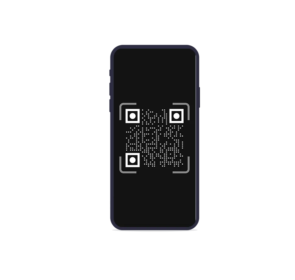Смартфон сканирующий QR код